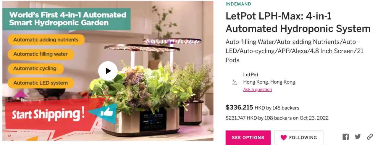 The Birth of LetPot Max - World’s First 4-in-1 Hydroponics System, Made Possible by 145 Early Indiegogo Backers