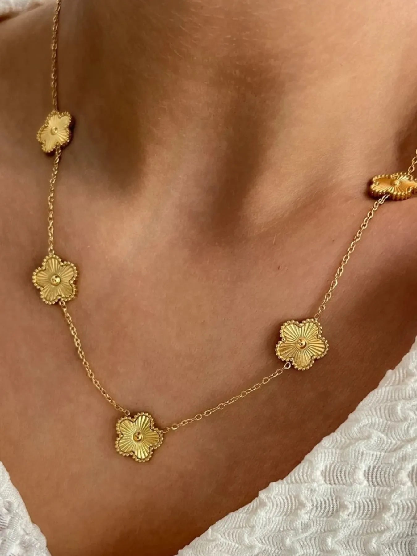 18K Gold-Plated Flower Chain Necklace