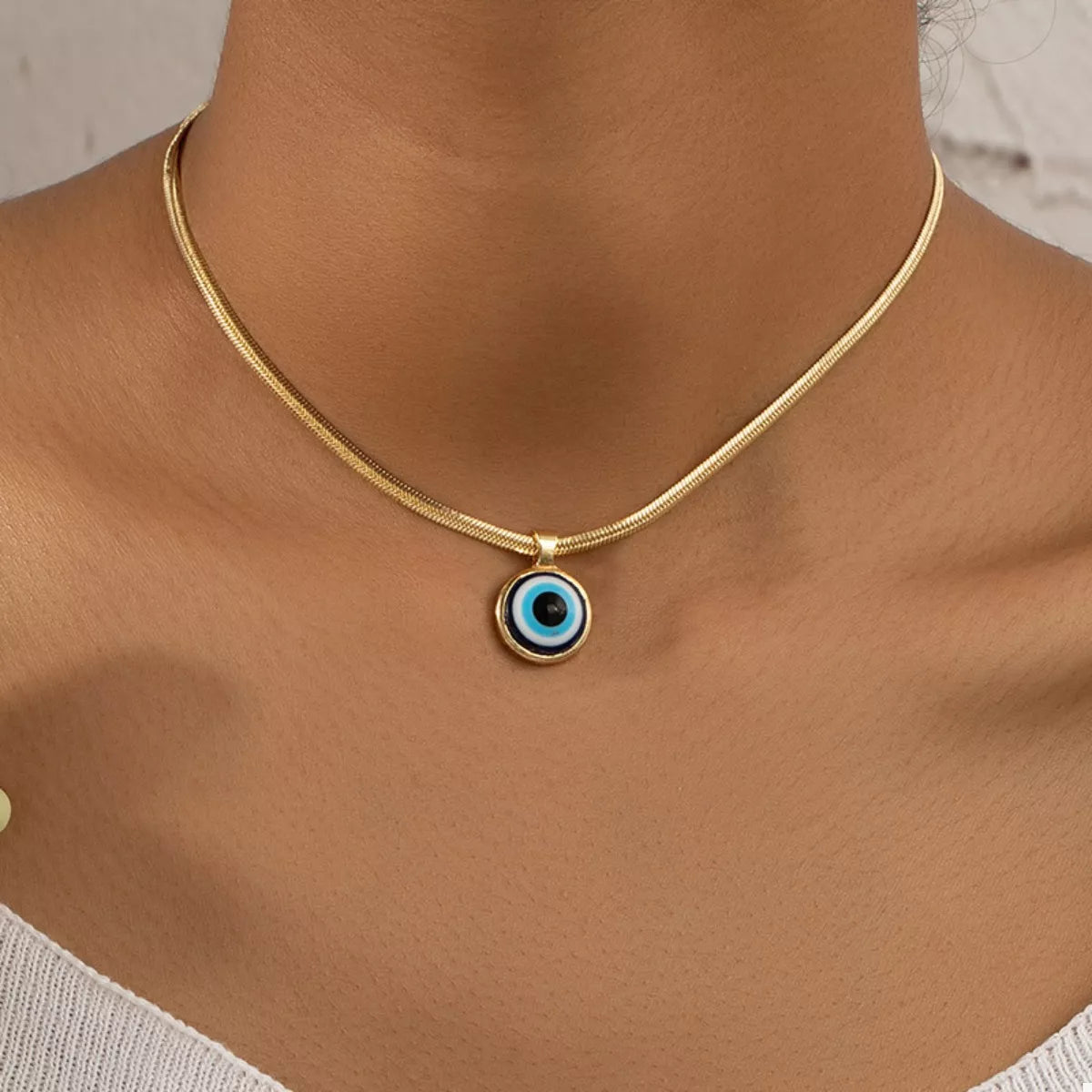 18K Gold-Plated Evil Eye Pendant Necklace