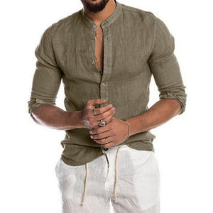 Solid Color Casual Cotton Shirt