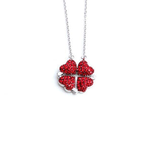 Double Side Four Heart Clover Necklace