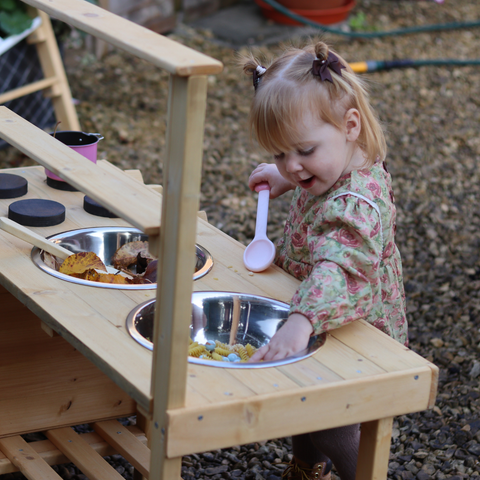 mud kitchen creative and sensory play time