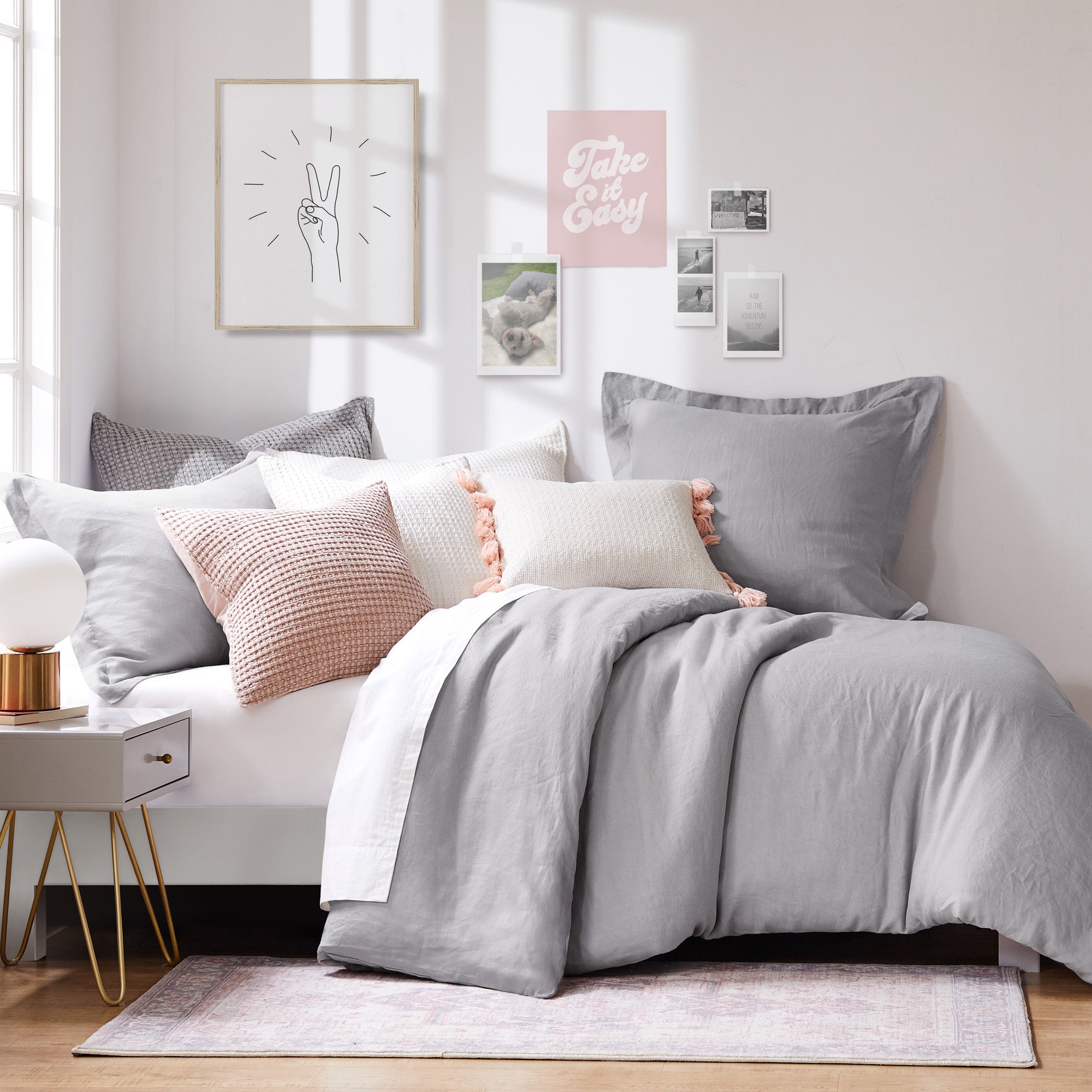 light grey twin duvet cover