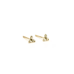 9ct gold white diamond stud earrings