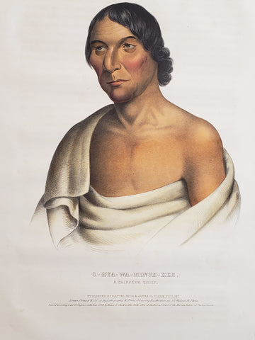 Chippewa Chief lithograph by McKenney & Hall