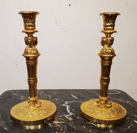 SOLD 19th Century Russian Candlesticks - Appleton Antique Lighting