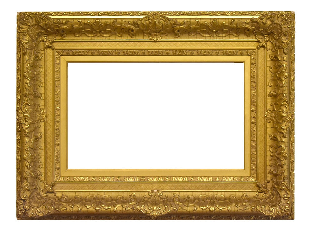 11x19 inch Antique French Gold Barbizon Picture Frame circa 1800s
