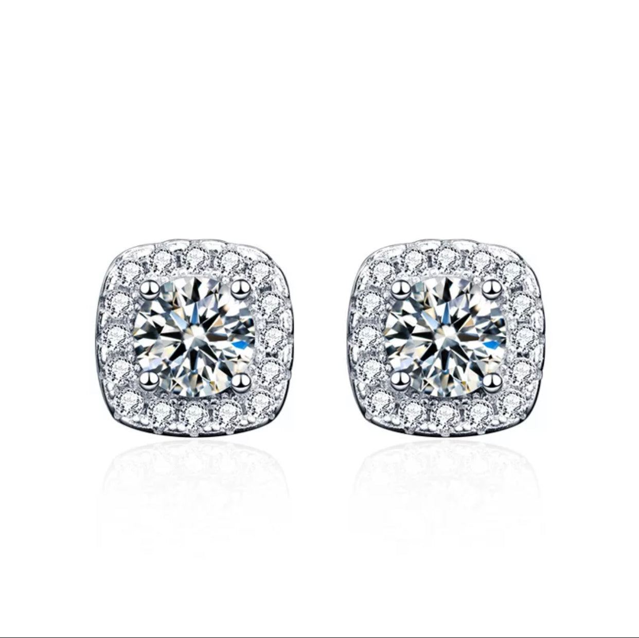 tiffany square diamond earrings