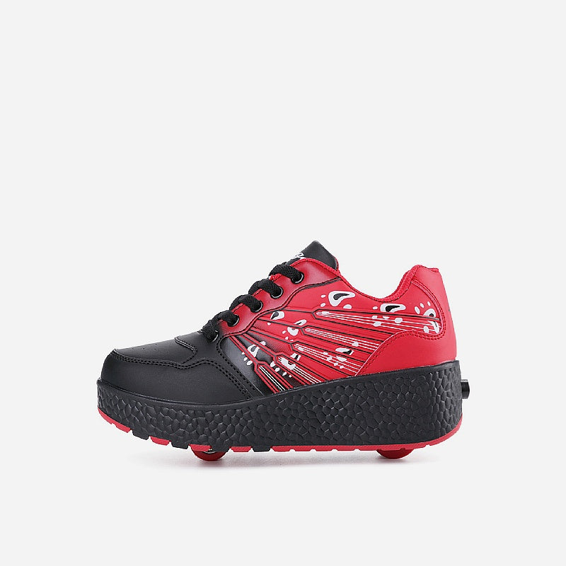 Black red non luminous light heelys