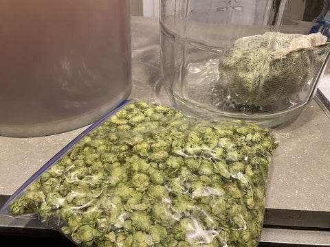 Stormy Acres grown hops ready to brew