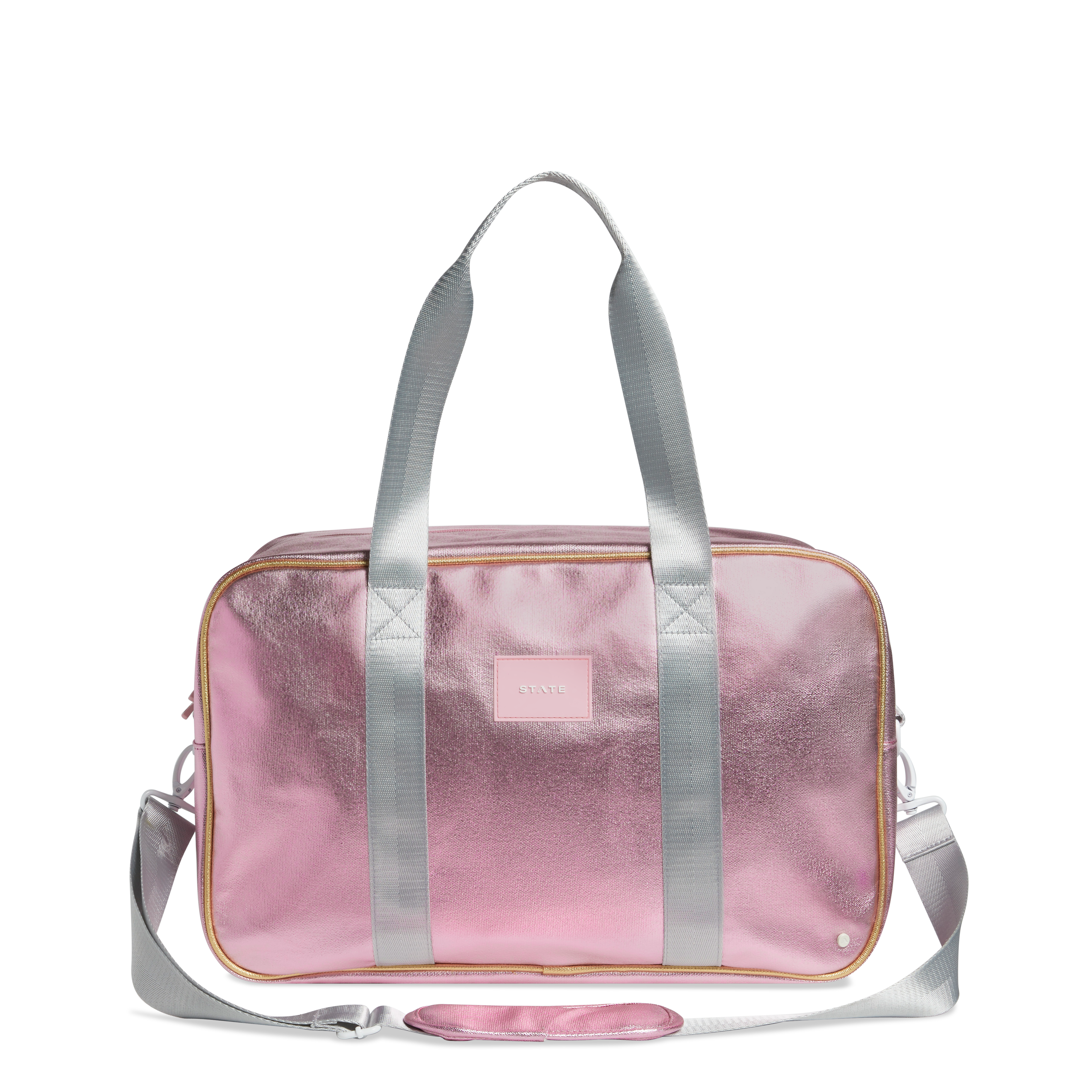 State Bags | Rockaway Duffle Metallic Pink/Silver