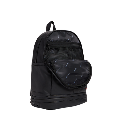 state bags lenox with shoe pocket backpack coated canvas black front interior pocket view click to zoom