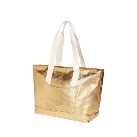 State bags graham tote metallic gold black view side angle click to zoom