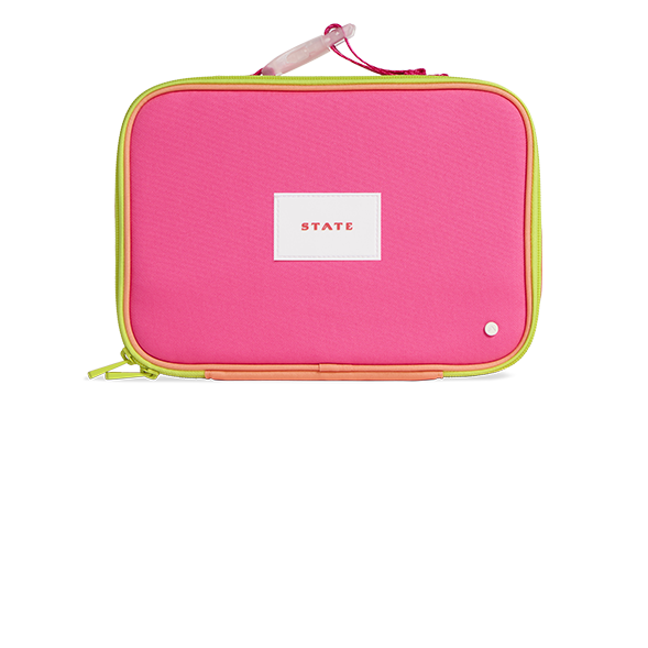 STATE Bags  Rodgers Lunch Box Color Block Orange/Pink