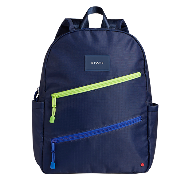 Kane Kids Double Pocket Backpack in Diagonal Zippers - State Bags
