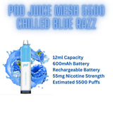 Pod Juice Mesh 5500 Blue Razz Ice