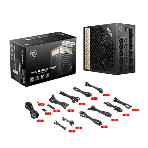 MSI MAG A850GL PCIE 5 & ATX 3.0 Gaming Power Supply - Full Modular - 80  Plus Gold Certified 850W - Compact Size - ATX PSU