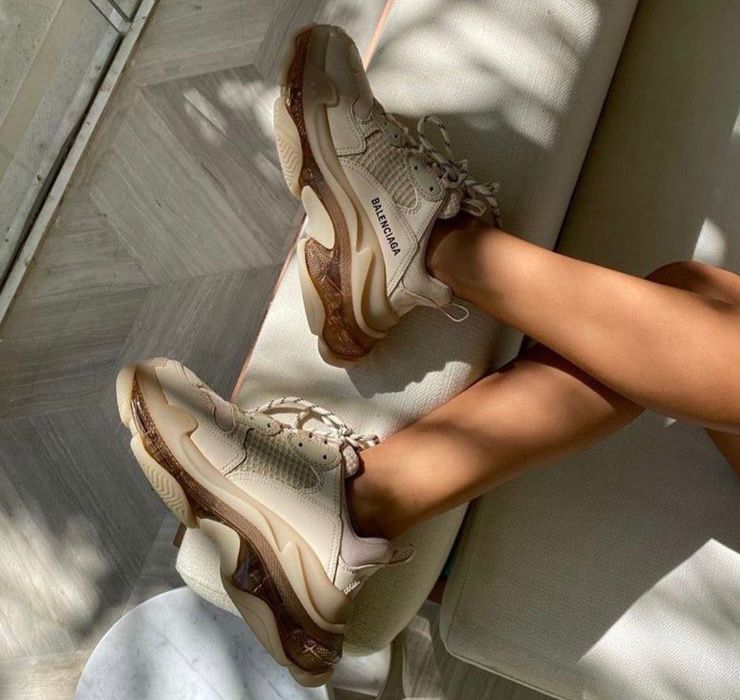 Womens Triple S Clear Sole Sneaker in Beige  Balenciaga AU