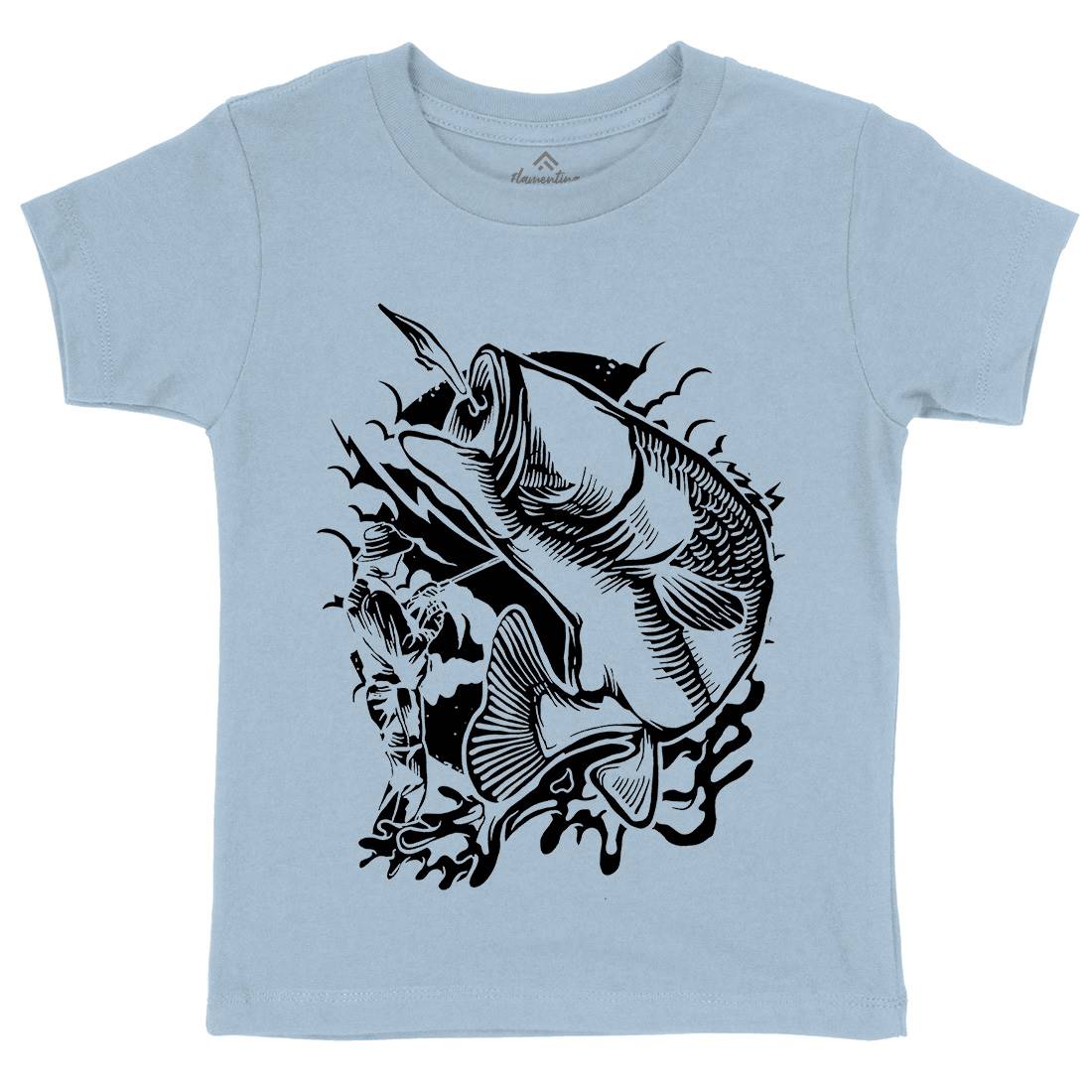 Born To Fish Kids Crew Neck T-Shirt Fishing A208 - Flamentina