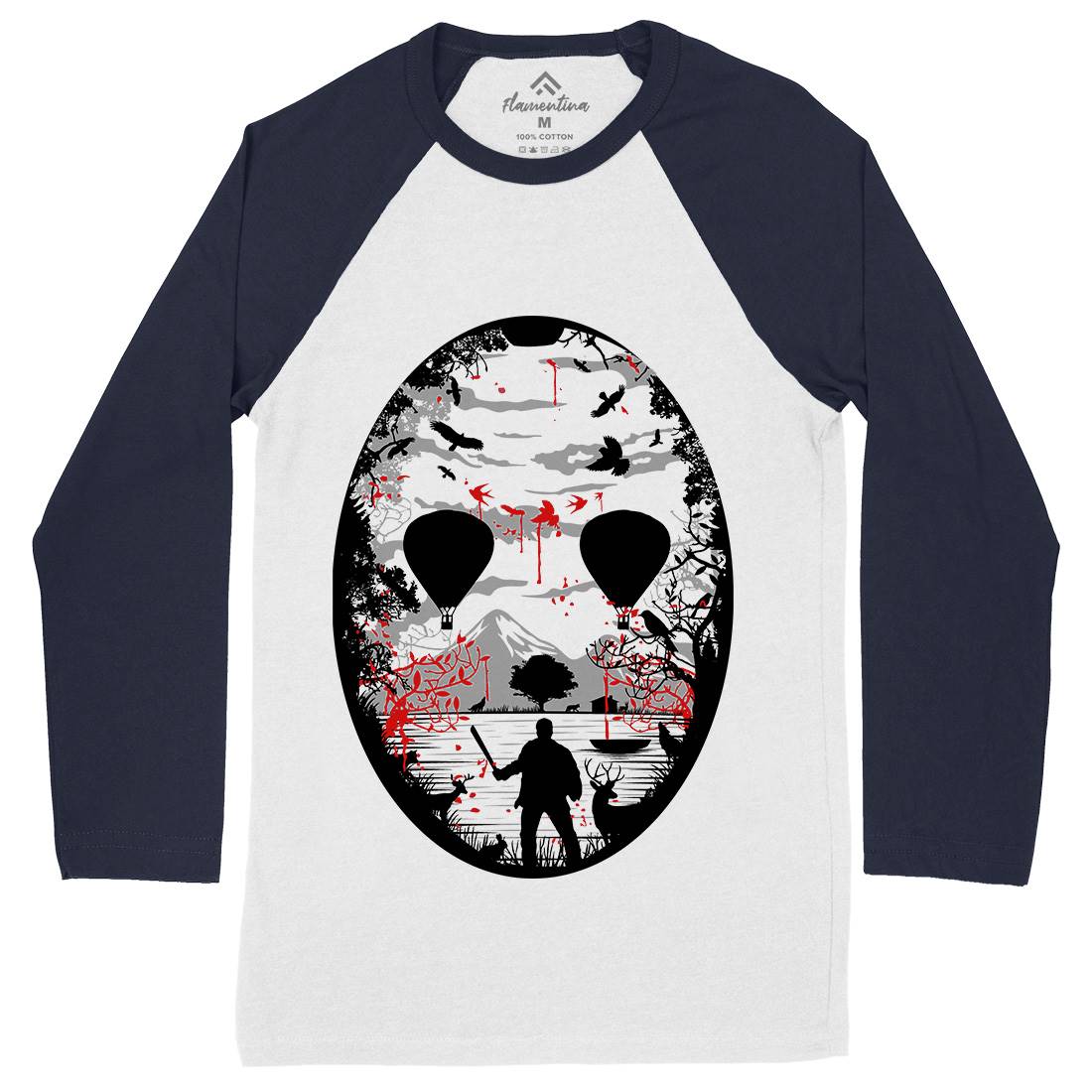 Crystal Lake Mens Long Sleeve Baseball T-Shirt Horror B020