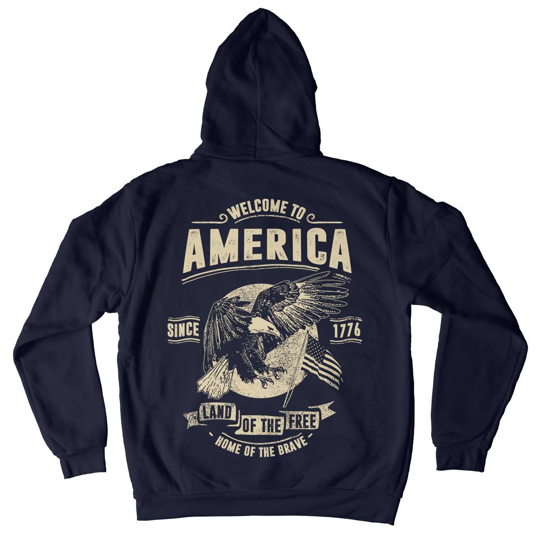 Welcome To America Kids Crew Neck Hoodie American C994