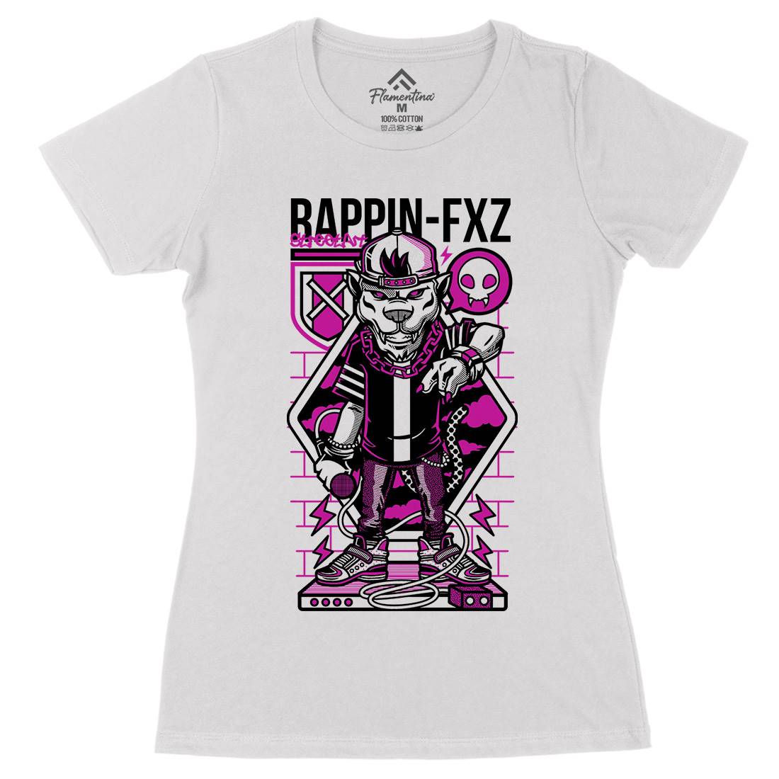 Rappin Womens Organic Crew Neck T-Shirt Music D688