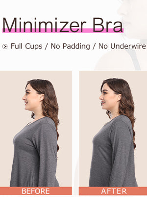 wirarpa Women's Wirefree Non Padded Minimizer Plus Size Bra White