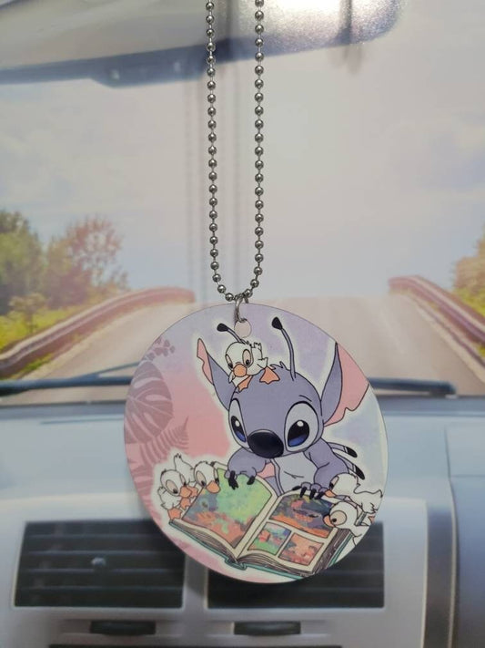 Stitch riding turtle, rear view mirror charm, car accessory –  sunshinedesigned