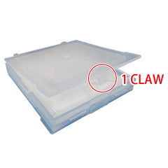Open the lid with 1 claw side