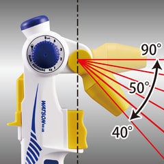 Adjustable nozzle angle in every 10 degrees up 50 degrees.