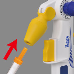 Attach the serological pipette to the Peggy nozzle.