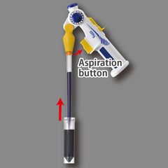 Push the aspiration button slowly to aspirate the sample.
