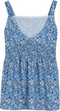 Modern Sleeveless Print Blue Cami