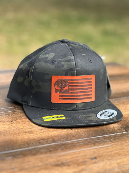 Atlanta Braves A Leather Patch Hat- Flat Bill (YP6089M