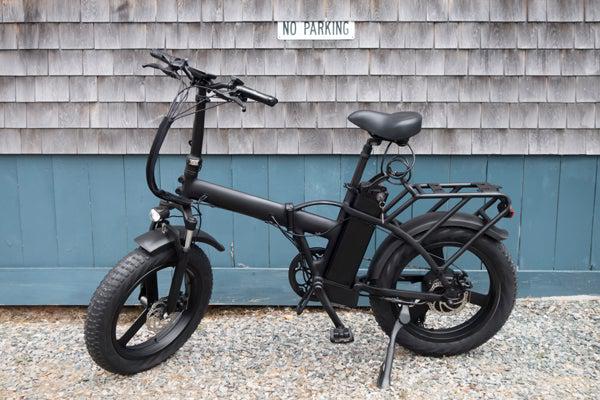 Folding E-Bike against Wall