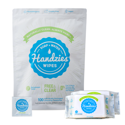 Handzies Natural Soap and Water Wipes