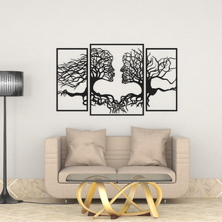 Beautiful Tree Human Face Black color Tree Design Wooden Wall Hanging