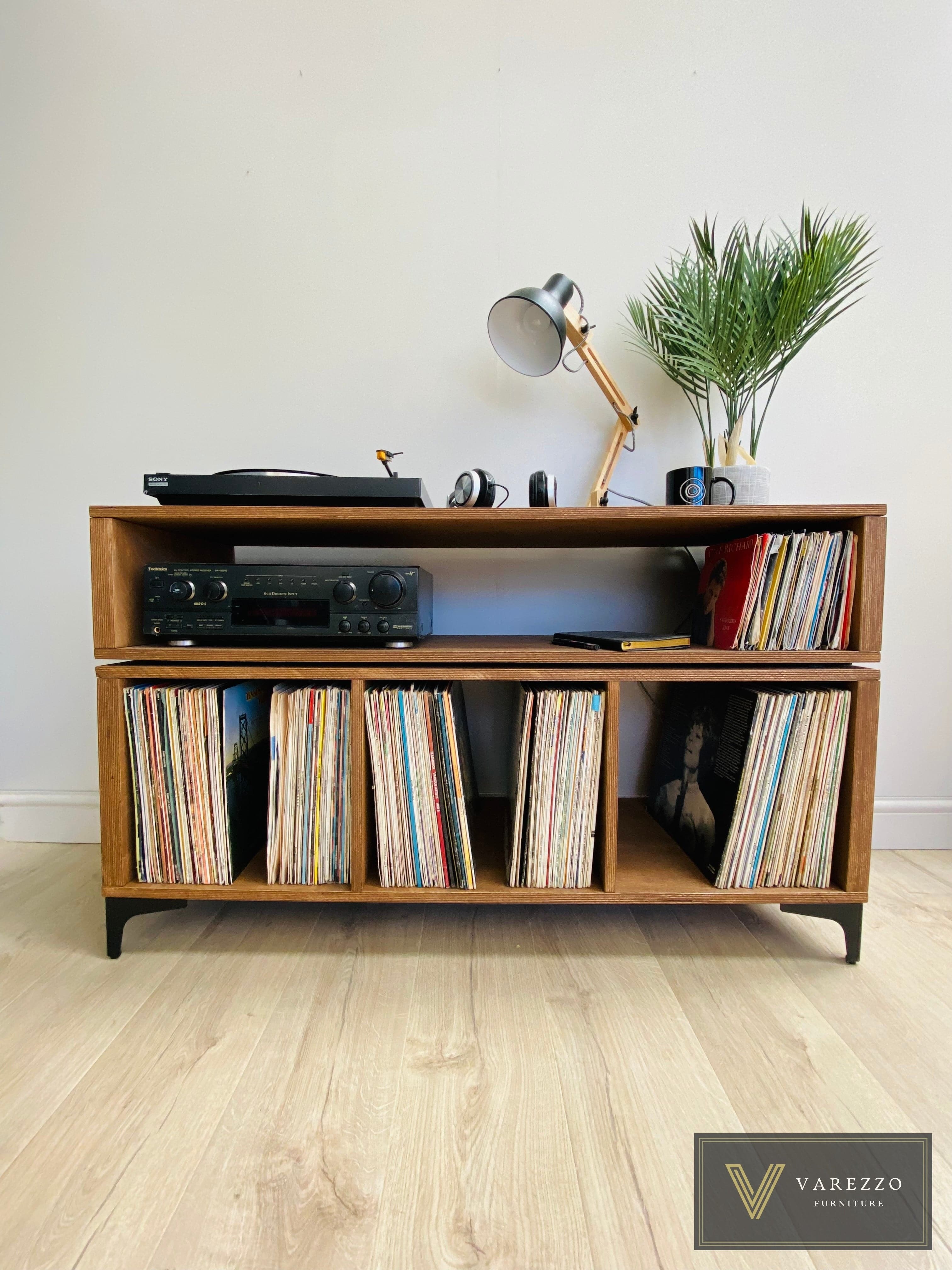 wooden record table