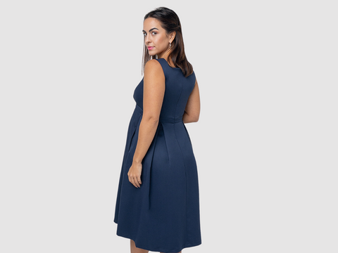 Blue Maternity & Nursing Dress