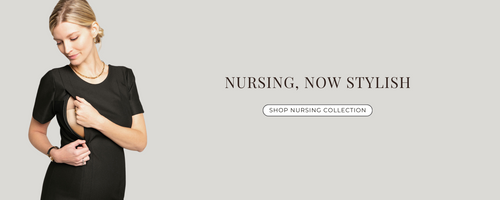 Nursing dresses, breastfeeding dresses, maternity workwear cut from Italian designer suiting. 