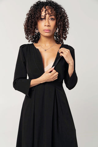 Black Sarah Empire Maternity Dress