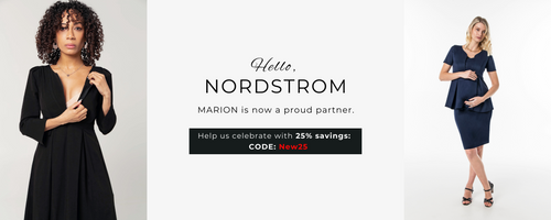 MARION maternity is now partnering with Nordstrom maternity. Collection offers premium maternity workwear, maternity dresses, maternity leggings, nursing dresses, and more. 