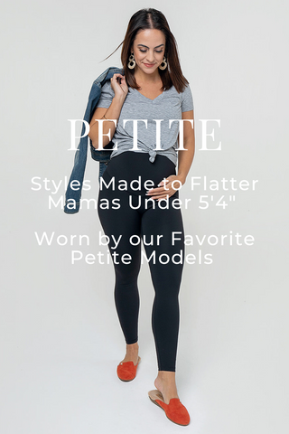 Petite maternity clothes, petite maternity leggings, MARION, shop the collection.