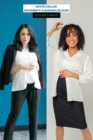 White Nursing Blouse | Maternity & Breastfeeding Blouses | MARION