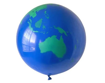 Planet Earth Balloon in blue and green. 