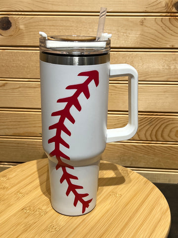 Softball 40oz Tumbler With Handle Sleeve – Drink Handlers