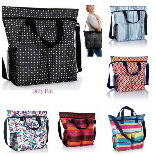 Thirty One Crossbody Organizing Utility Travel Mummy Tote Bag Zip