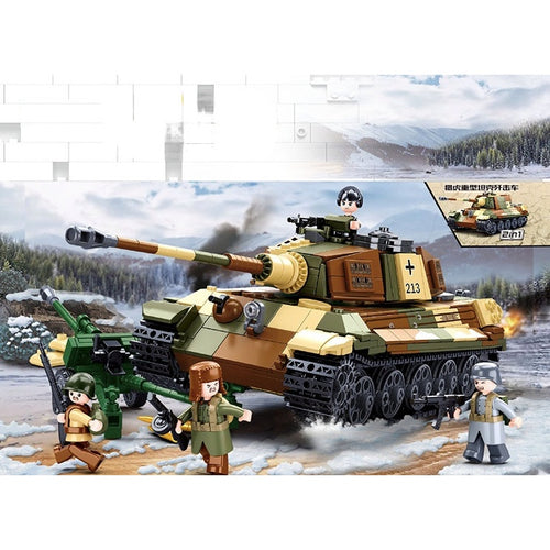 597PCS Military WW2 2in1 Panzerkampfwagen King Tiger Tank Marder Dest – mycrazybuy  store