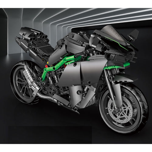 867PCS MOC Technic Speed ZX-10R Racing Sports Motorcycle Motor