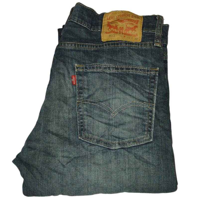 Vintage Levi's 513 dark blue slim-fit jeans size W32L31 for men – BOAS